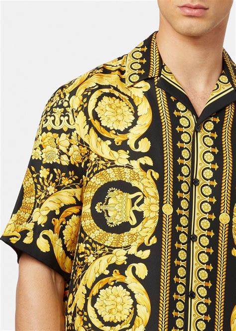 versace chemise en soie homme|Chemise Barocco en soie Imprimé .